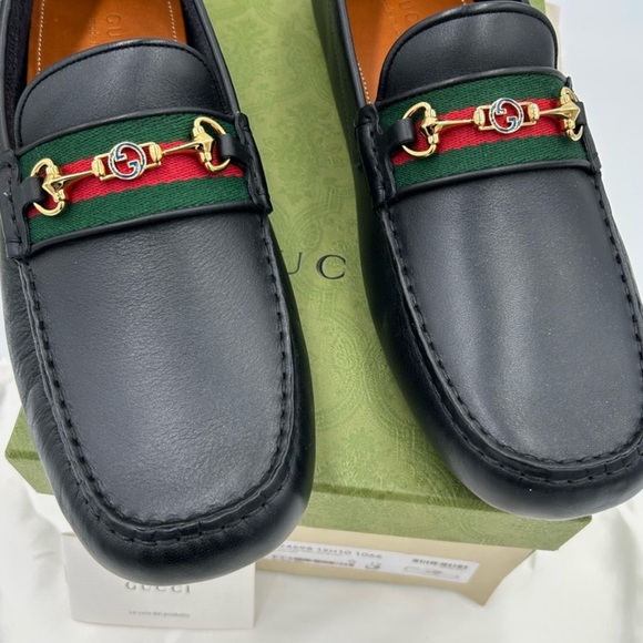 Men’s Gucci Ayrton web stripe driver loafers size 12 fits 12.5 us made in Italy main image 9